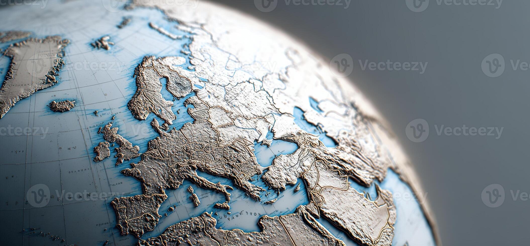 A close up of a globe with a map of europe photo