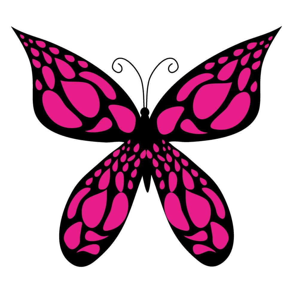 Colorful of summer pink butterflies. Trendy modern illustration isolated vector