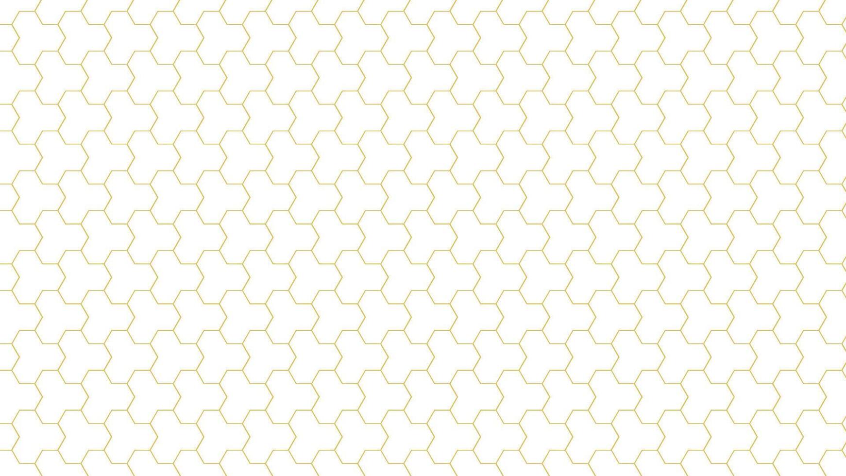 Seamless honeycomb-style pattern with soft gold outlines on a white background. Clean, minimal, and elegant for modern design use. vector