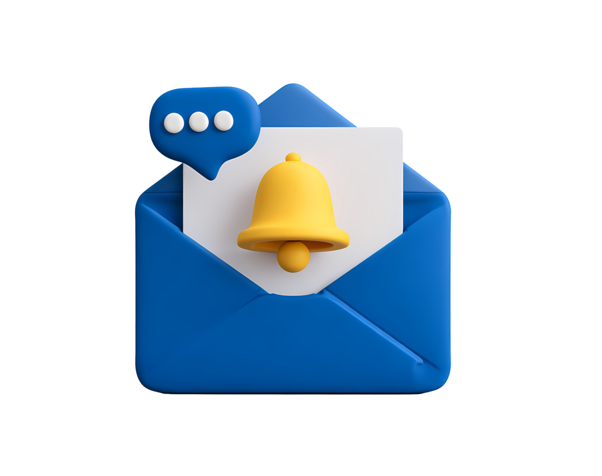 3D Email Notification Icon on Transparent Background vibrant render email png