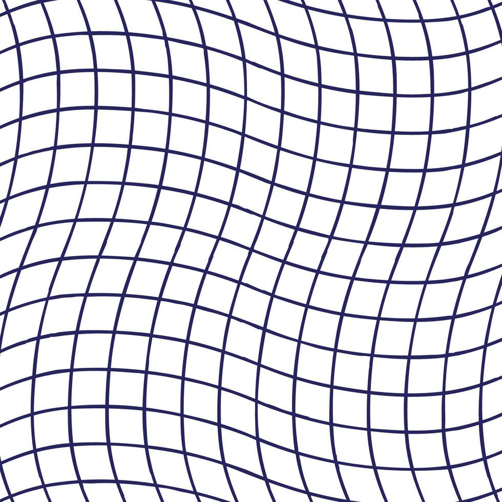 Abstract Blue Wavy Grid Distorted Network Pattern vector