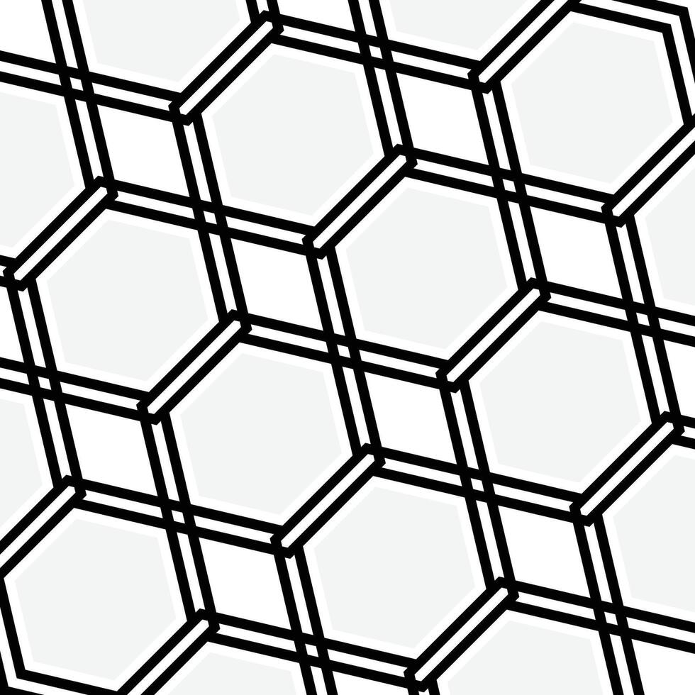 Abstract Hexagonal Grid Pattern Geometric Honeycomb Design with Lines vector