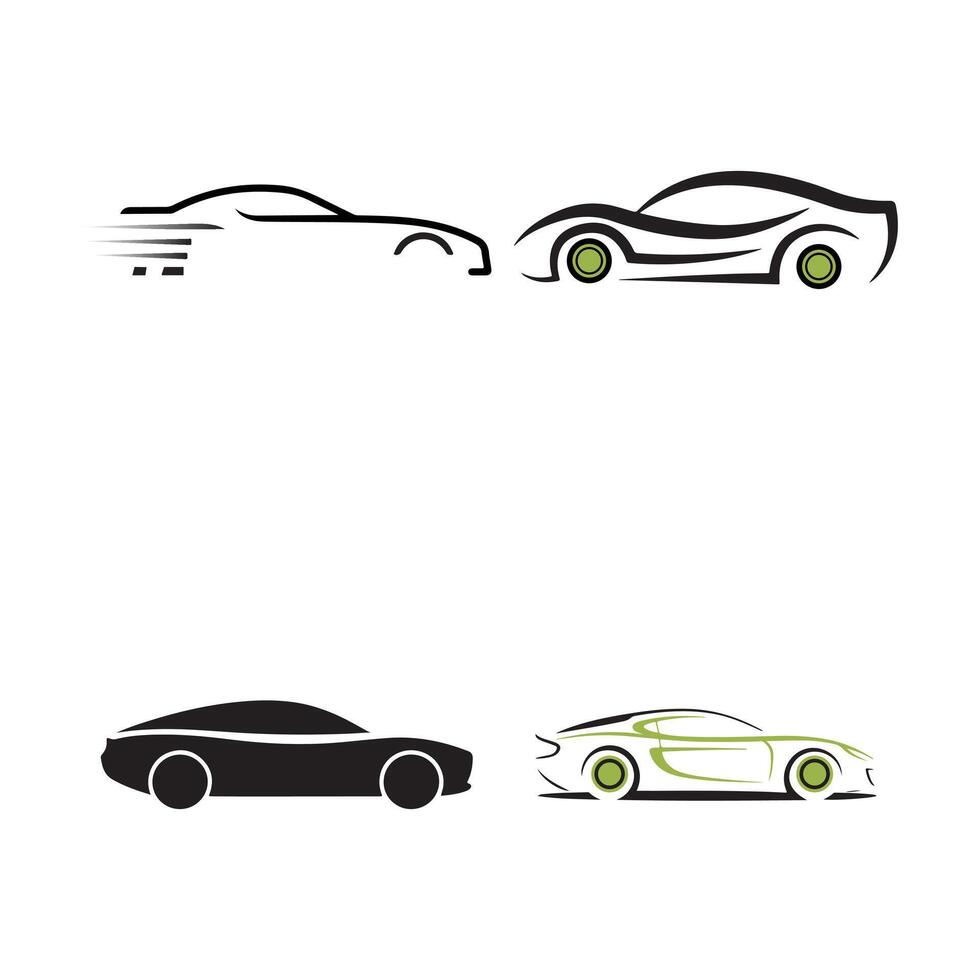 Abstract Car Silhouettes in Different Colors vector