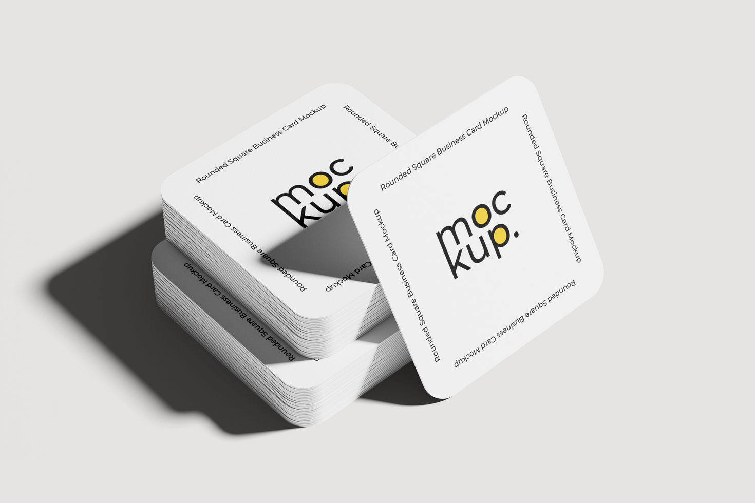 Rounded Square Business Card Mockup In Stacked Position psd