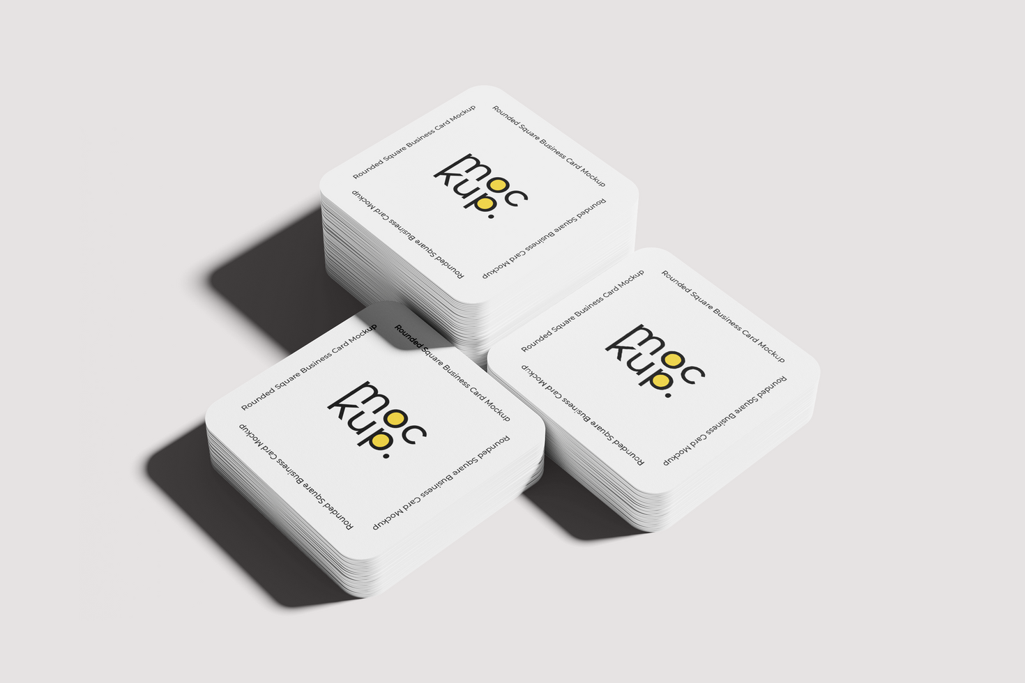 Stacked Rounded Square Identity Card Mockup psd