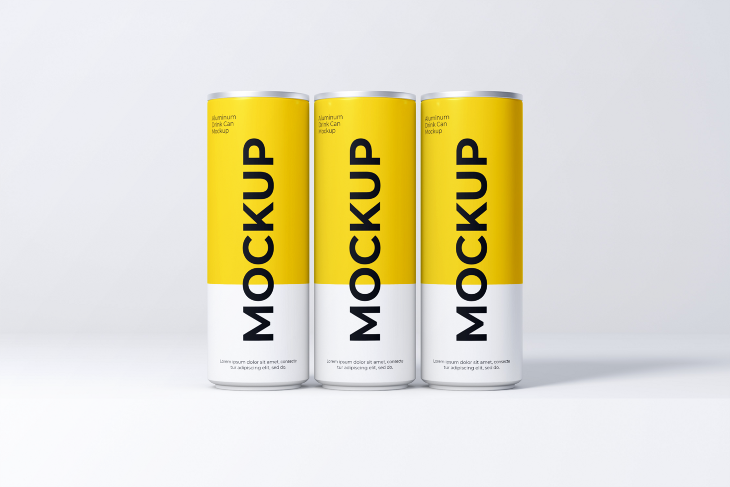 Drink Cans Mockup With Parallel Position psd