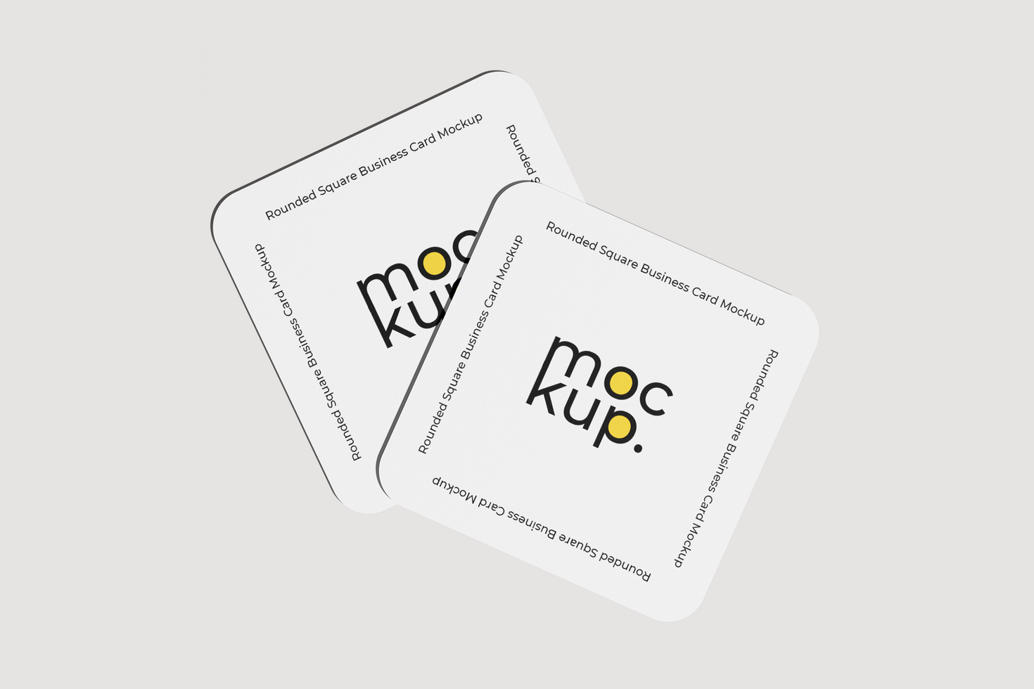 Rounded Square Name Card Mockup Top View psd