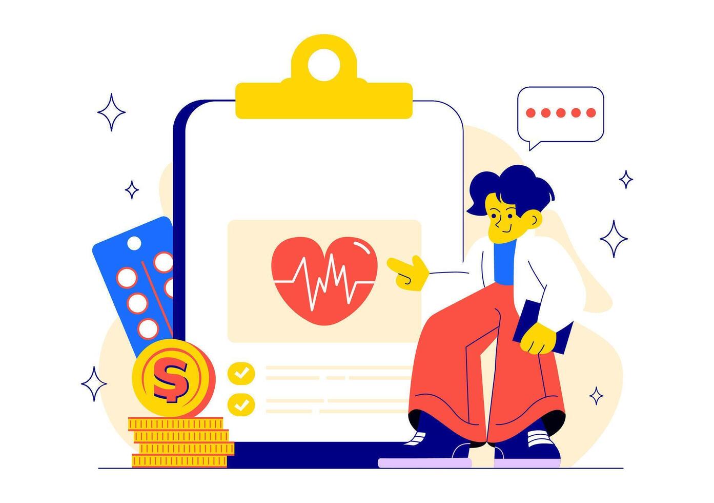Healthcare financial planning illustration vector