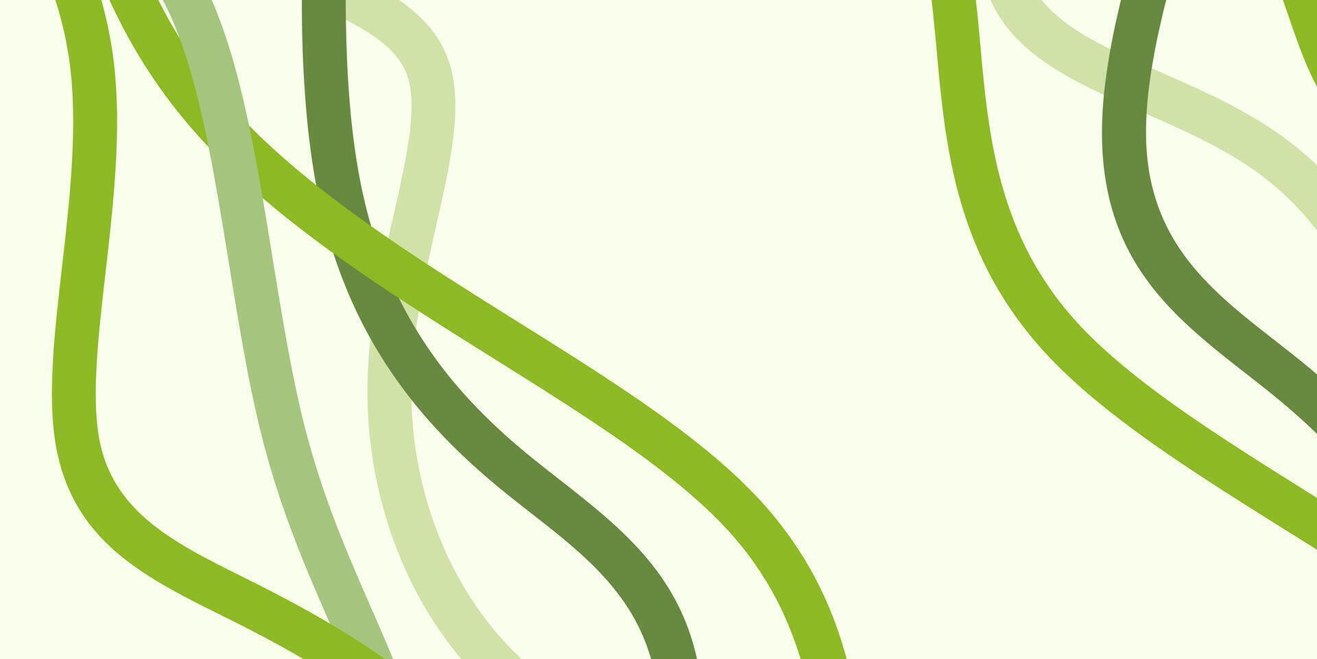 Abstract wavy line background in green color vector