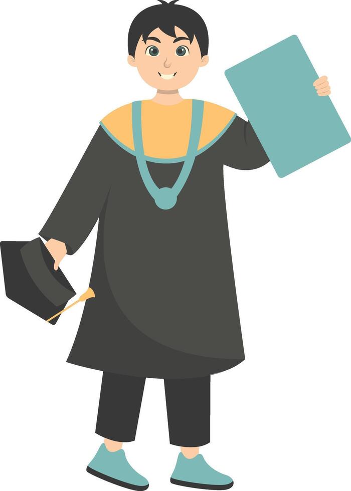 Illustration of People Graduation From University, Isolated on White Background. vector