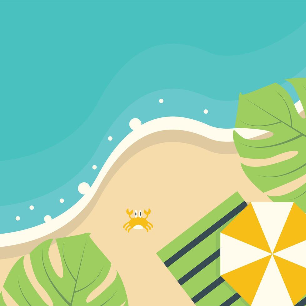 Beach Background with Flat Design vector