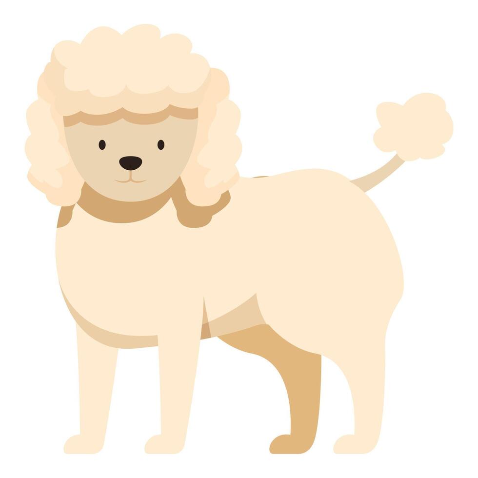 Cute cartoon poodle dog standing, perfect for pet related projects vector
