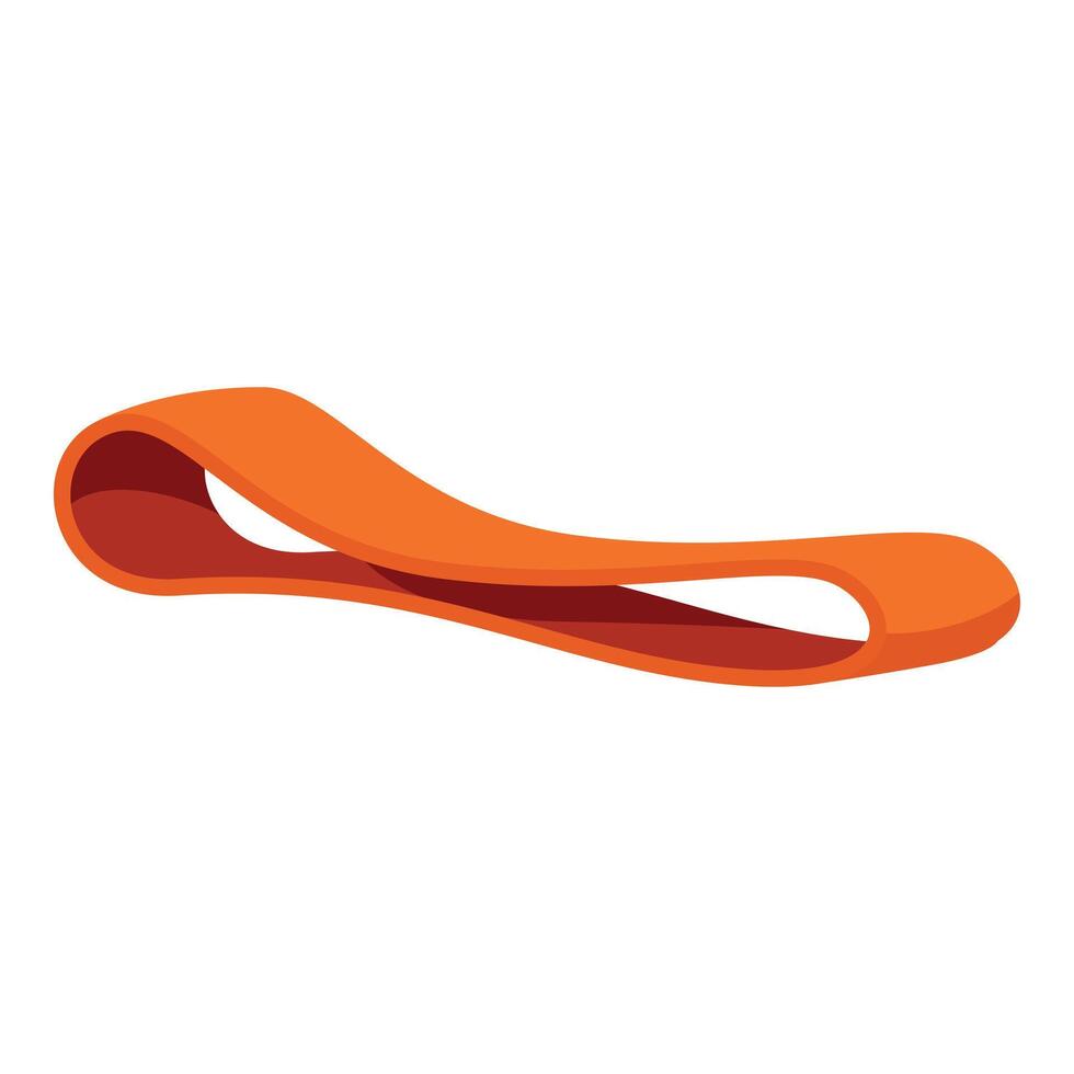Orange elastic rubber band floating on white background vector
