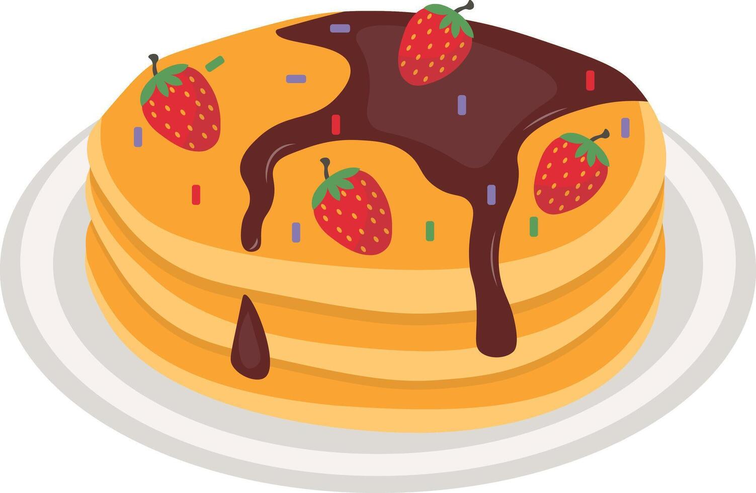 Pancake Stack Illustration in Cartoon Design. vector