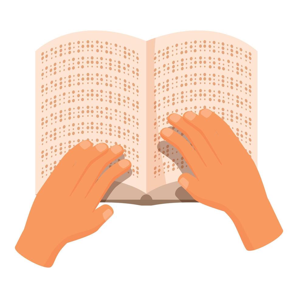 Hands reading a book on a white background vector