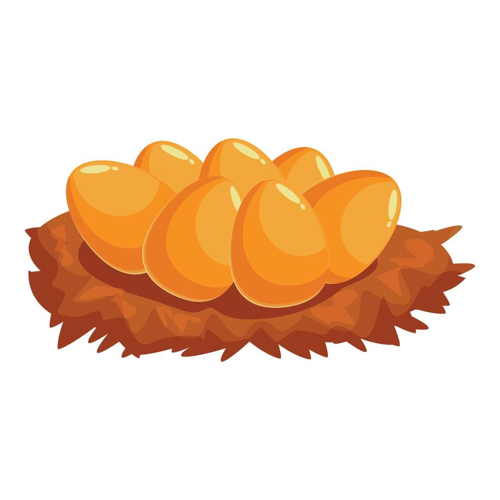 Golden eggs nestling in a cozy bird nest, a symbol of prosperity and wealth vector