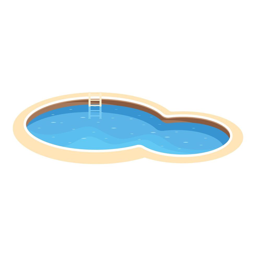 Irregular shaped swimming pool with clear blue water inviting a refreshing dive vector