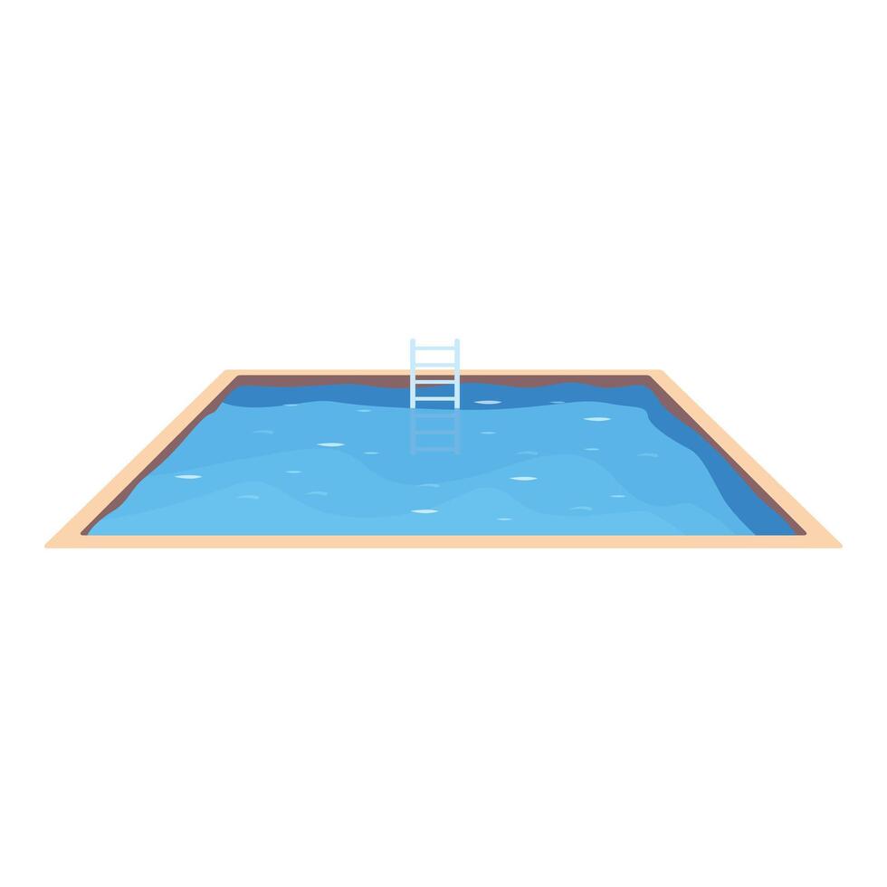 A swimming pool with a ladder and ladder vector
