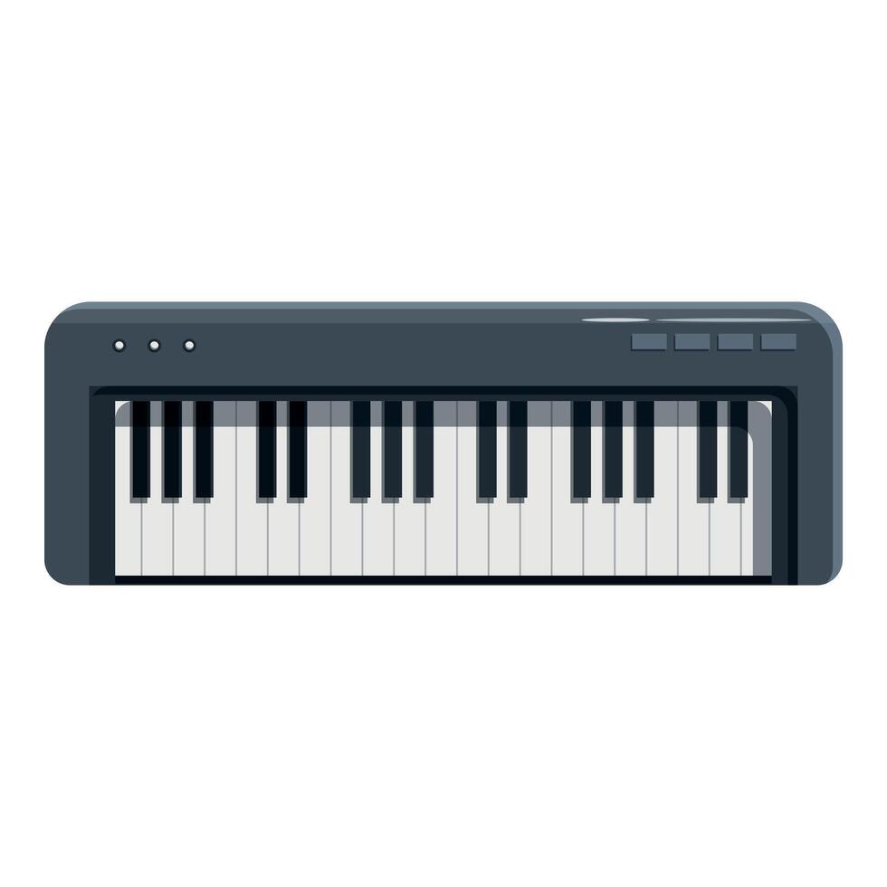 Modern electronic piano keyboard synthesizer presenting musical instrument potential vector