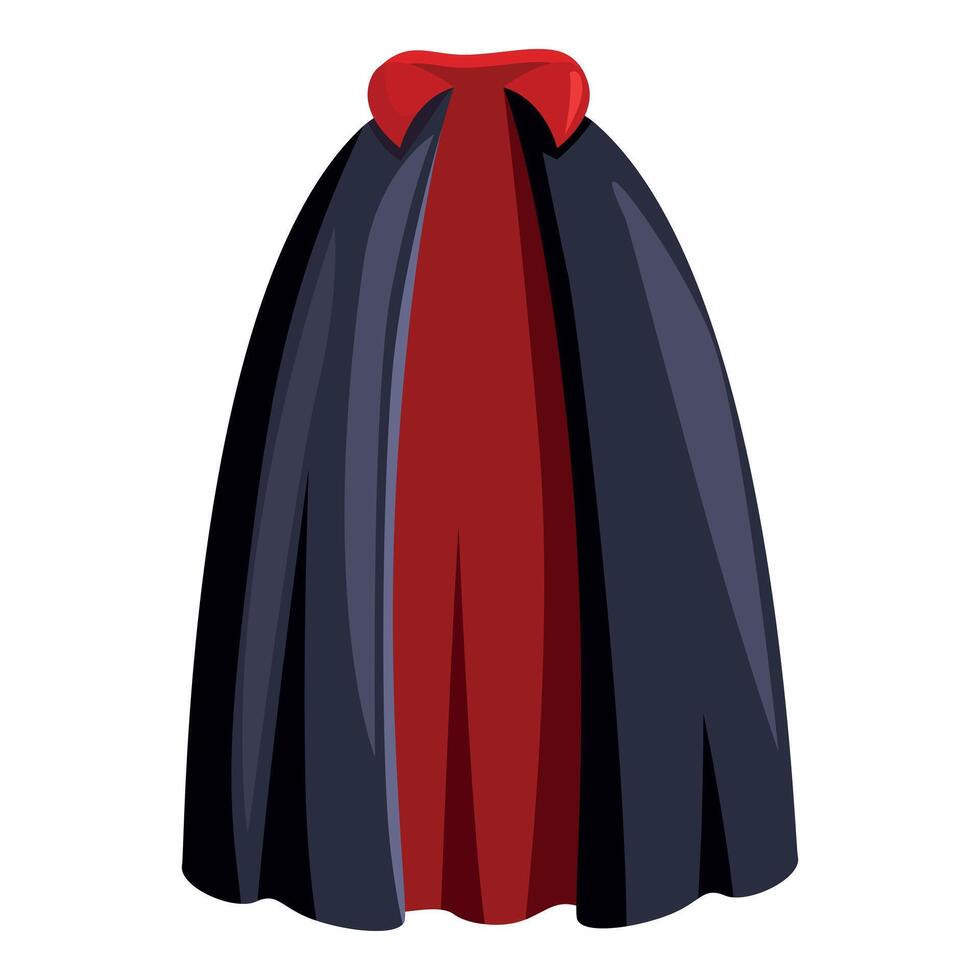 Long black and red halloween vampire cape with high collar vector