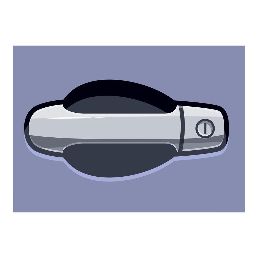Modern car door handle with key lock button depicting security and access vector