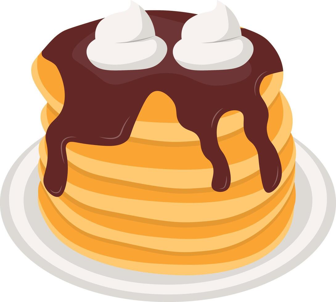 Pancake Stack Illustration with Cartoon Style vector