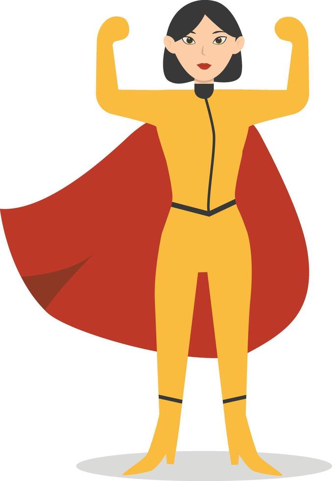 Female Superhero Character. Illustration with Cartoon Style vector