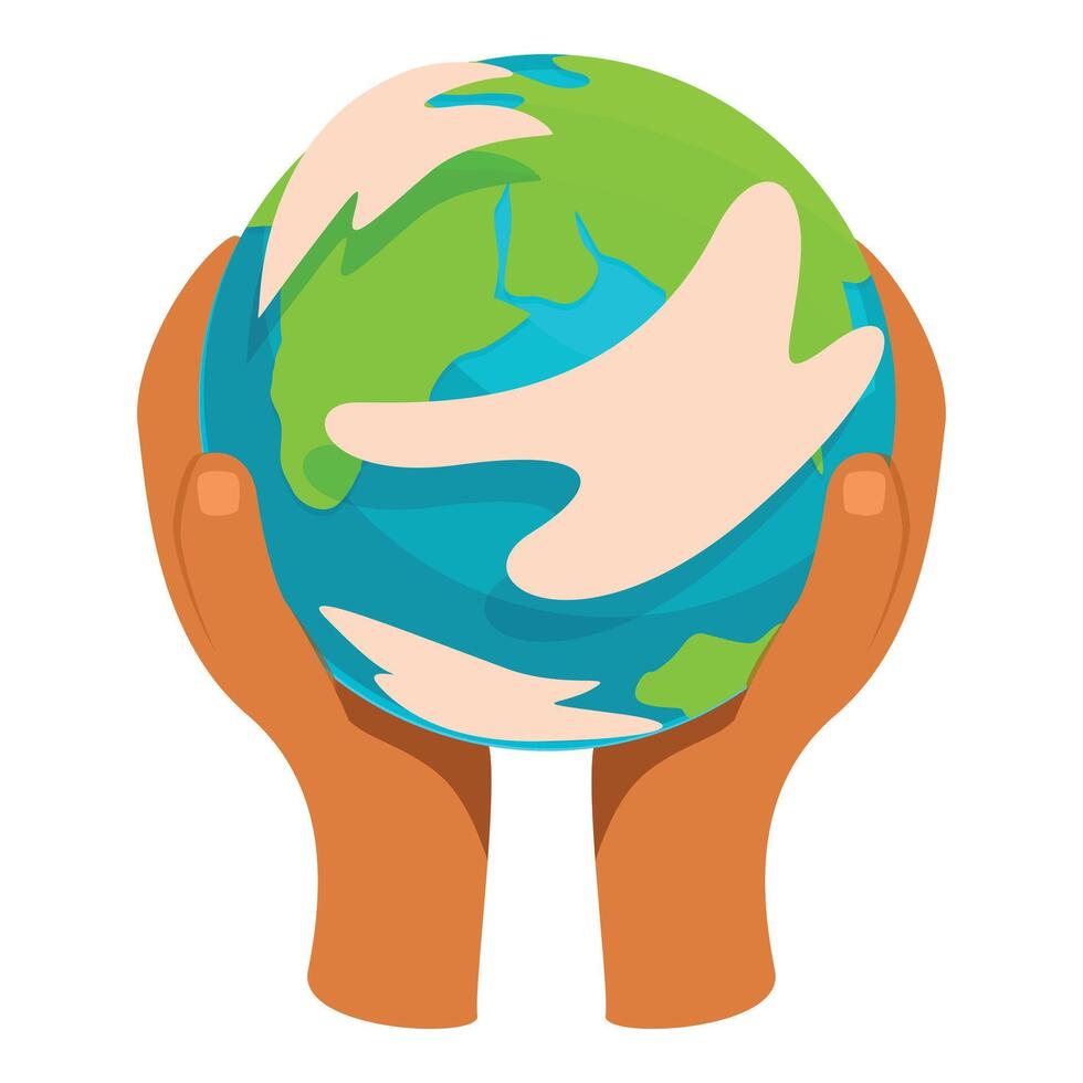 Hands holding the earth with hands around it vector