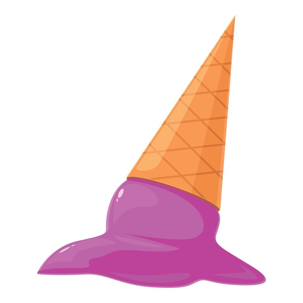 Ice cream cone with purple liquid on top vector