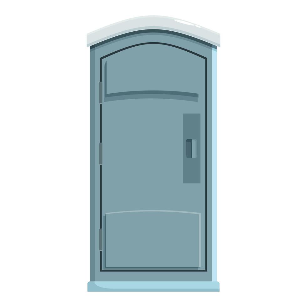Plastic bio toilet showing closed door and arched roof vector