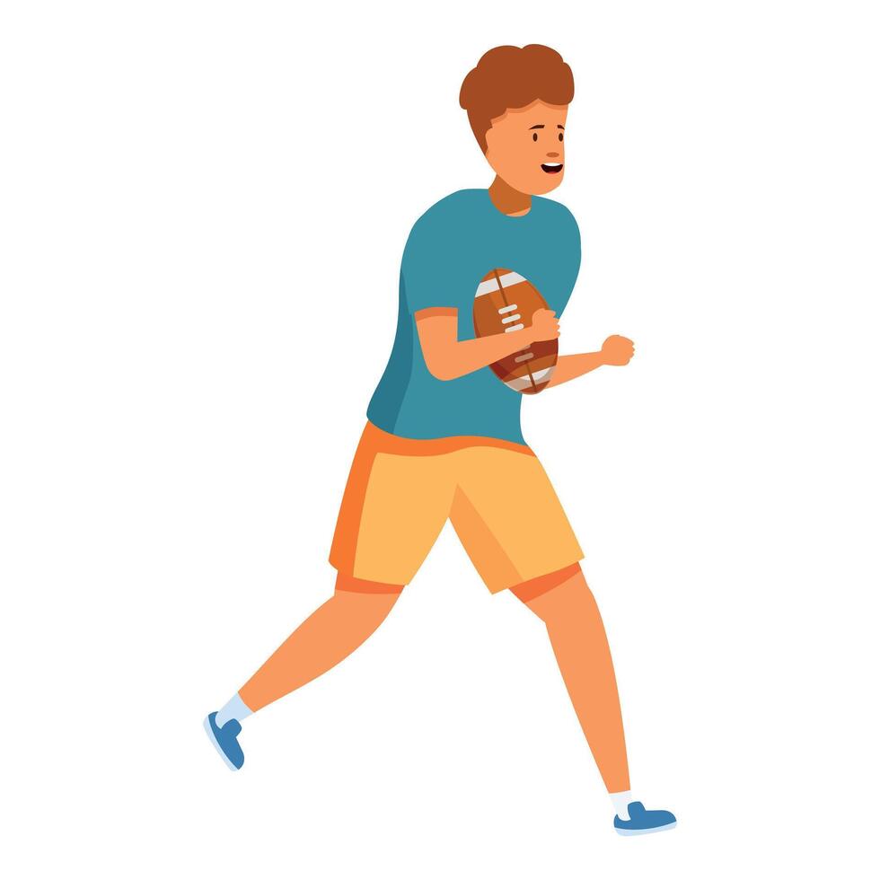 A man is running with a football ball vector