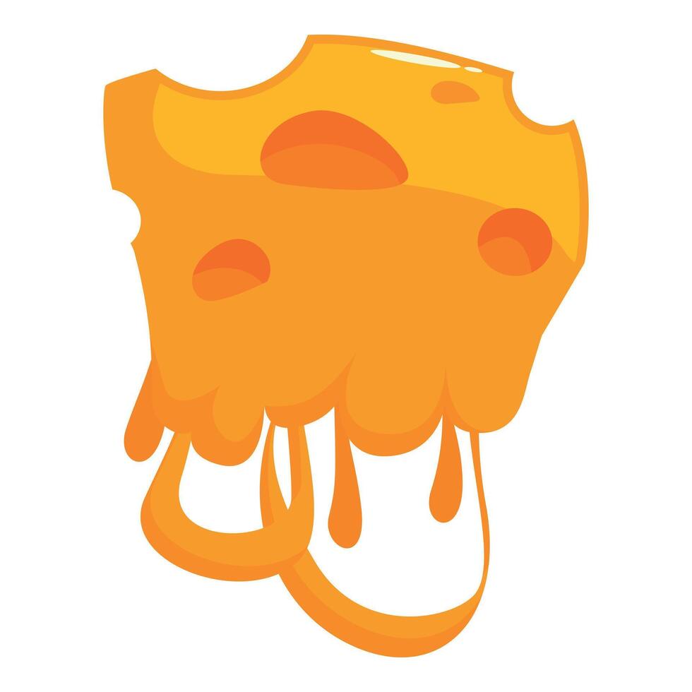 Slice of processed cheese melting, with bite mark vector