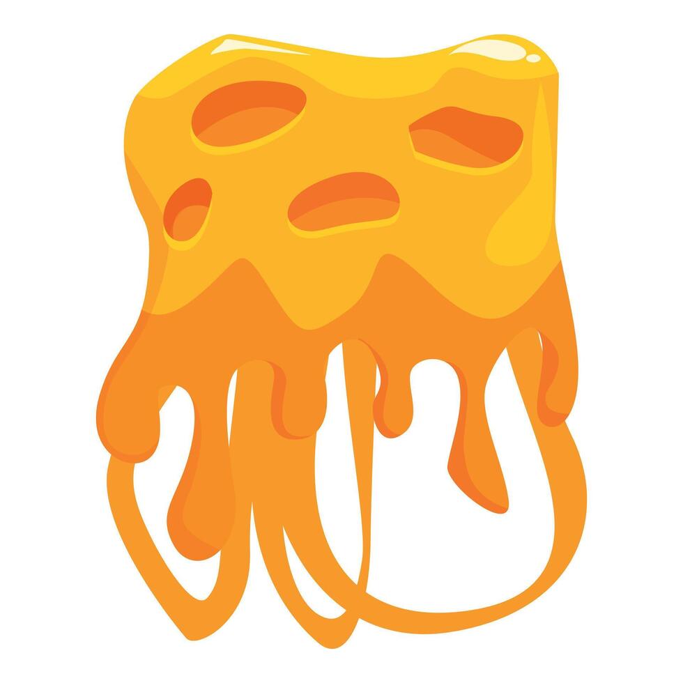 Melting orange slime dripping down, forming abstract shapes vector