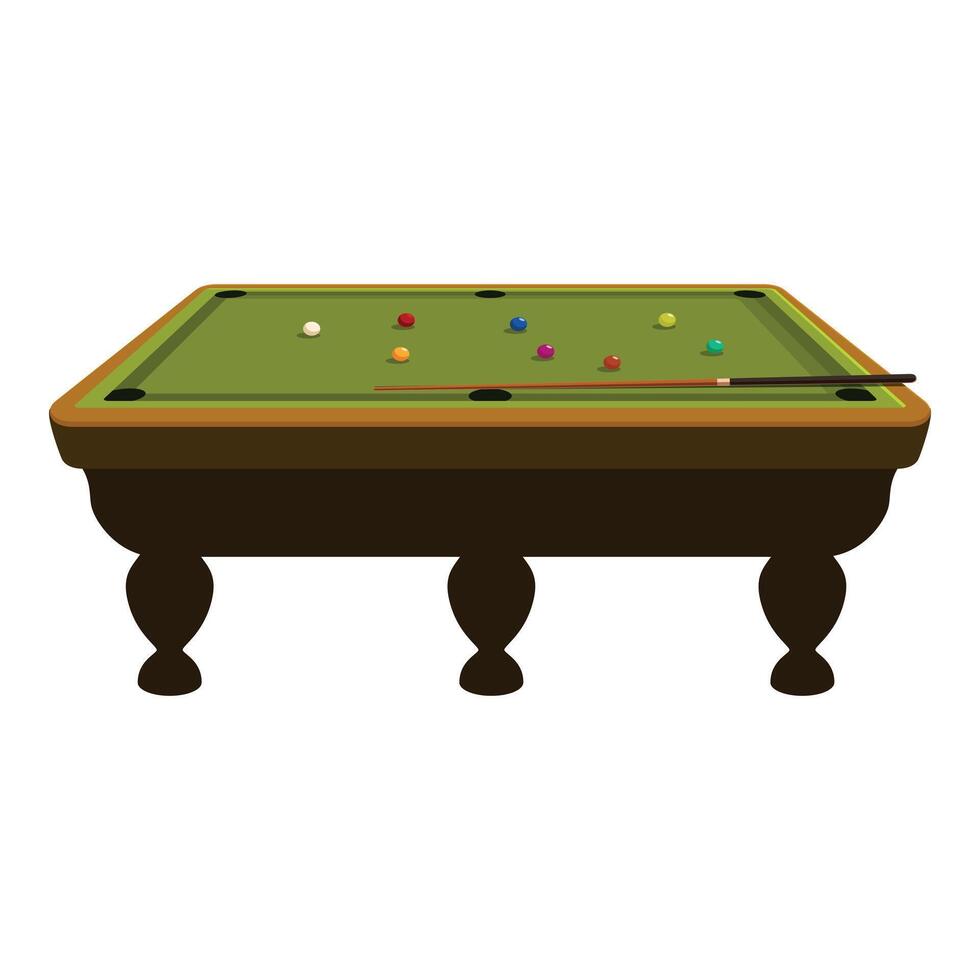 Billiard table with balls and cue displaying relaxation and competition vector