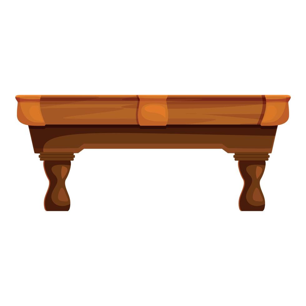 Empty billiard table standing on wooden legs on white background vector