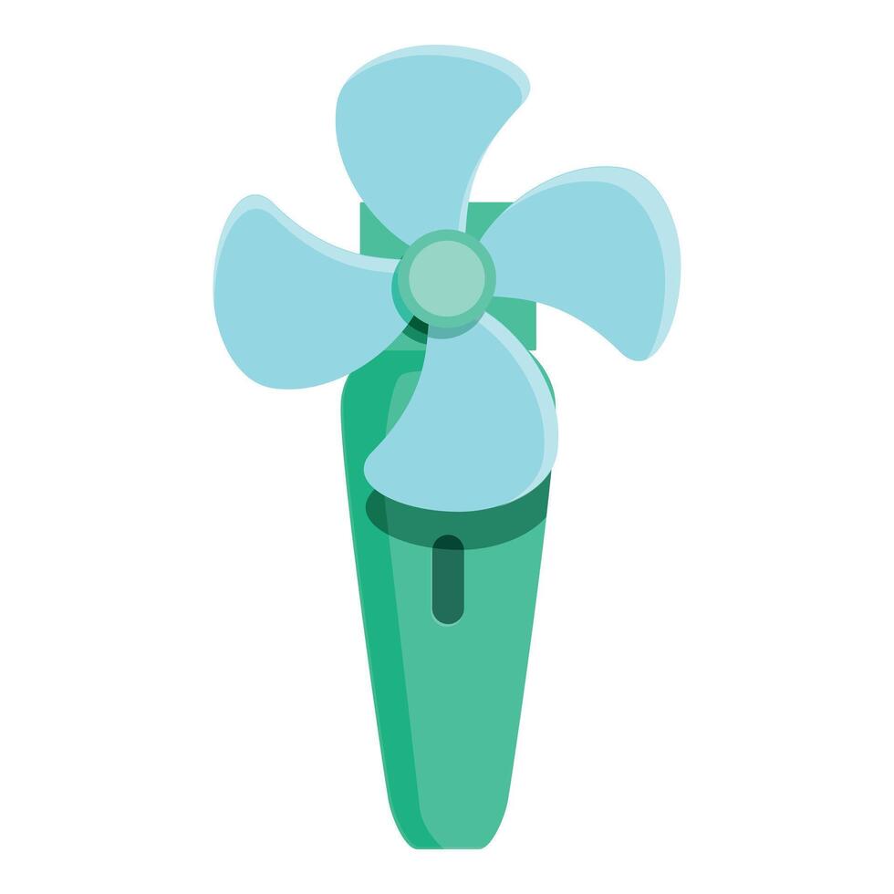 Portable pocket fan generating refreshing breeze on hot summer day vector