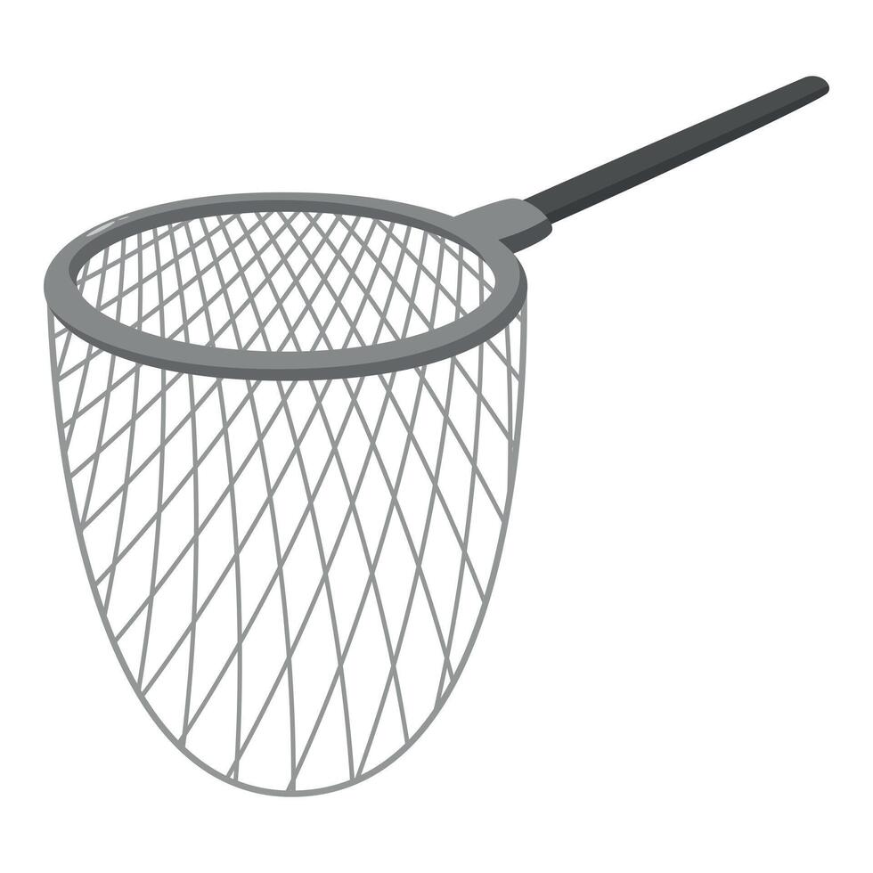 Fishing net with handle displaying crisscross pattern vector