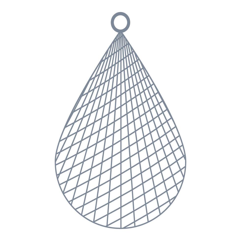 Fishing net hanging with geometric pattern on white background vector