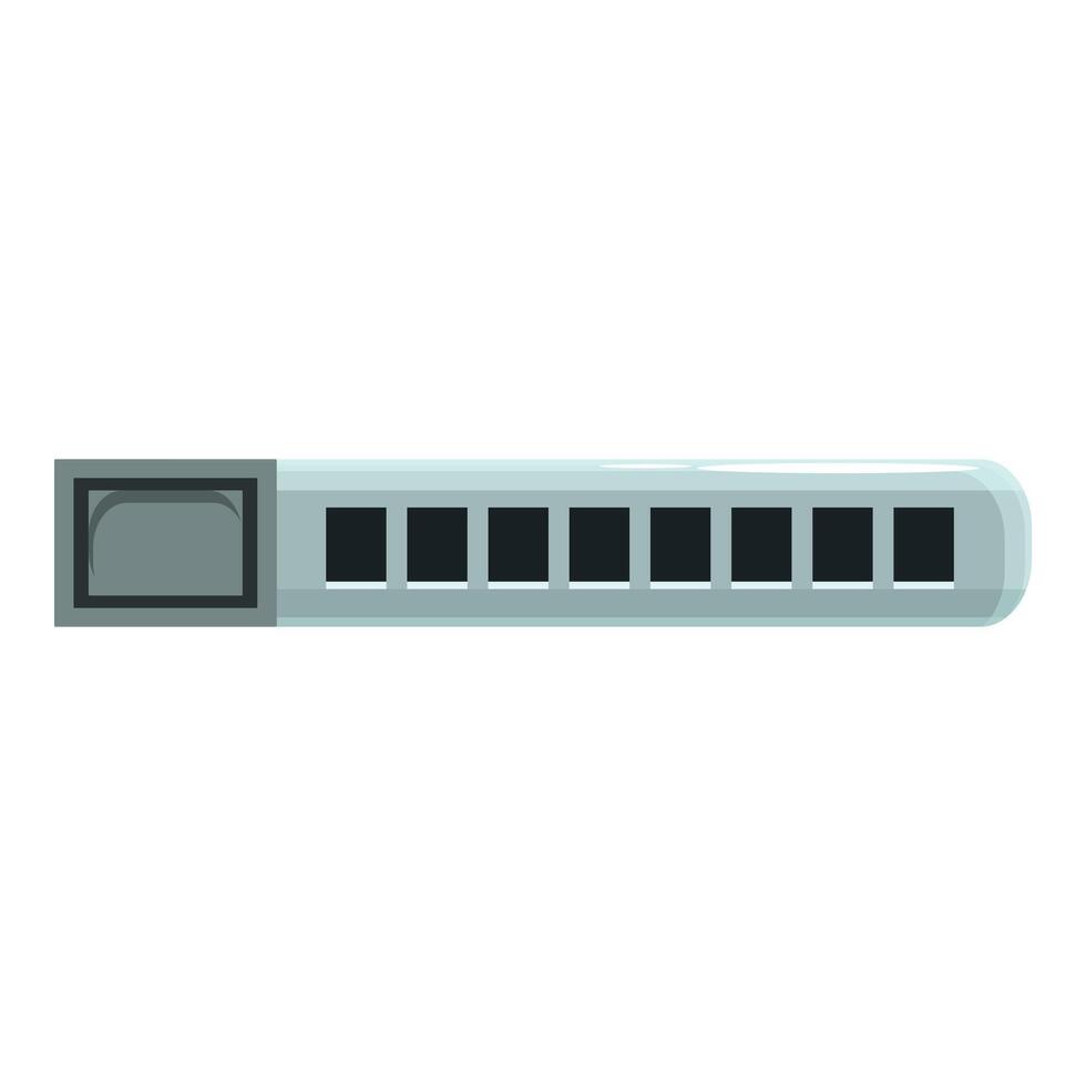 Modern high speed train moving forward, side view vector