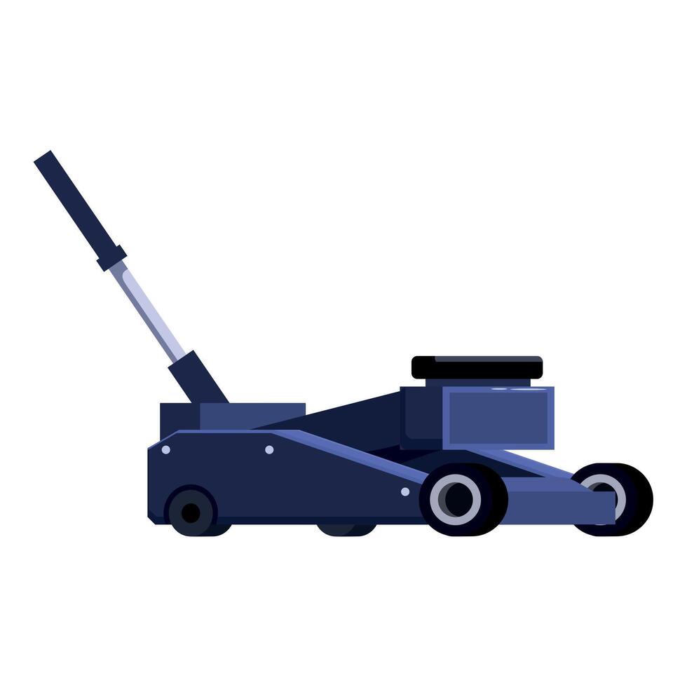 A blue hand truck with a wheel on the front vector