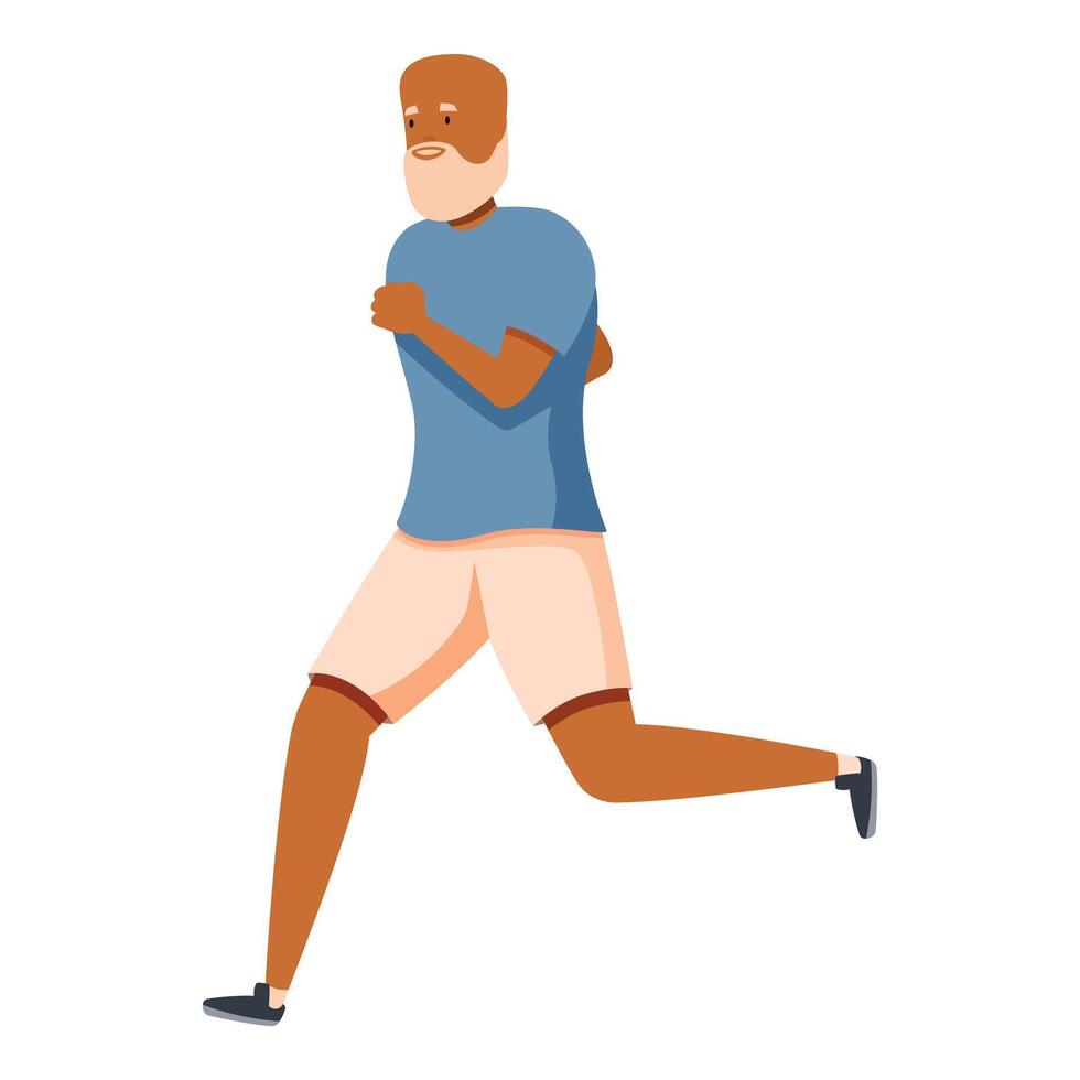 Senior man running, maintaining healthy lifestyle and fitness in old age vector