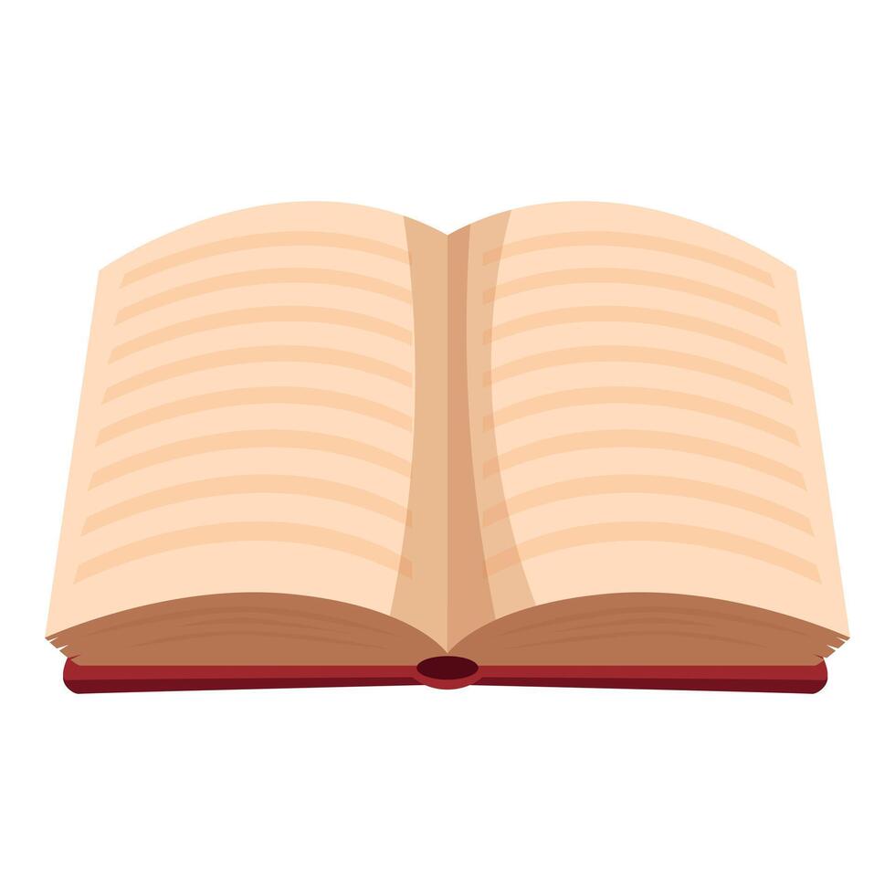 Open book showing blank pages with red cover vector