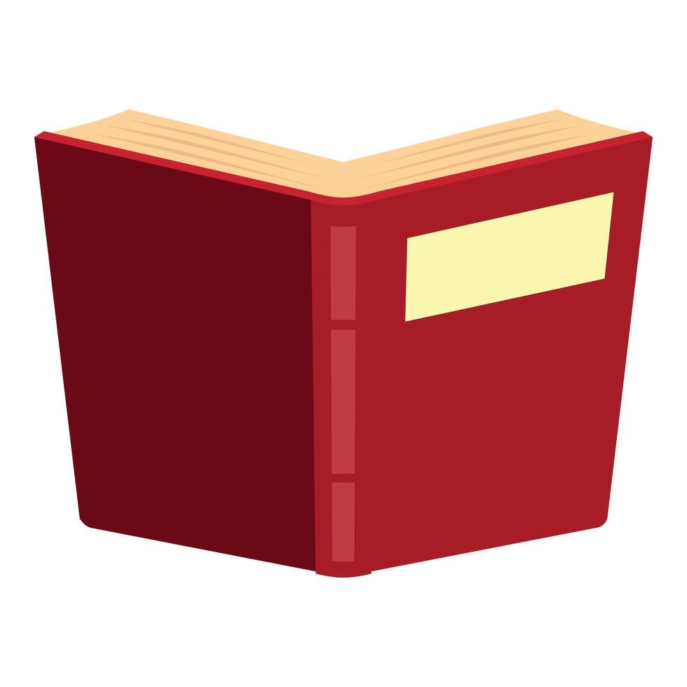 Red hardcover book showing title and open pages vector