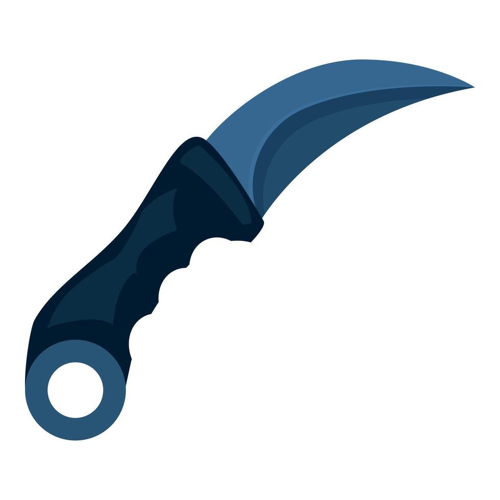Karambit knife featuring a curved blade and black handle vector