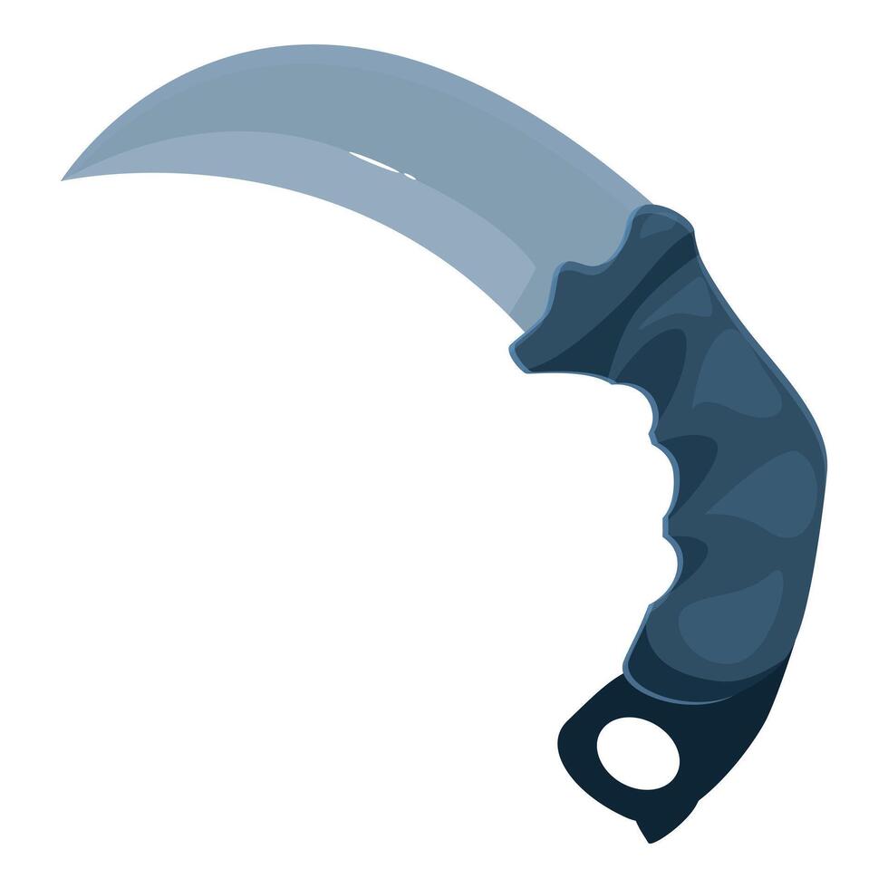 Karambit with sharp blade and textured handle exhibiting modern design vector