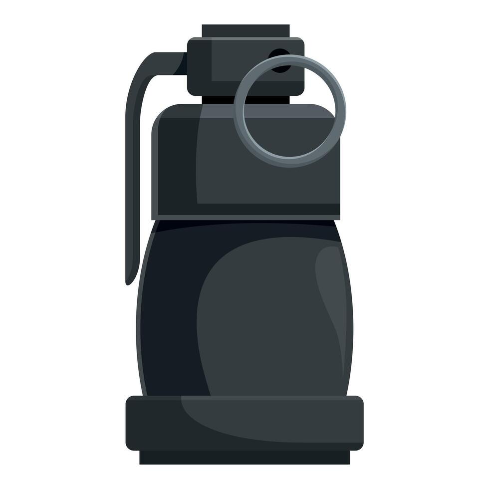 Smoke grenade emitting dark smoke, creating a tactical diversion vector
