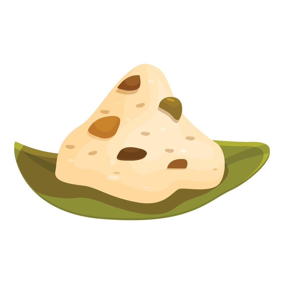 Indian dosa with nuts and seeds on a leaf vector