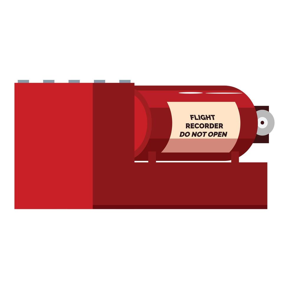 Flight recorder, black box, airplane, cockpit voice recorder, data storage vector