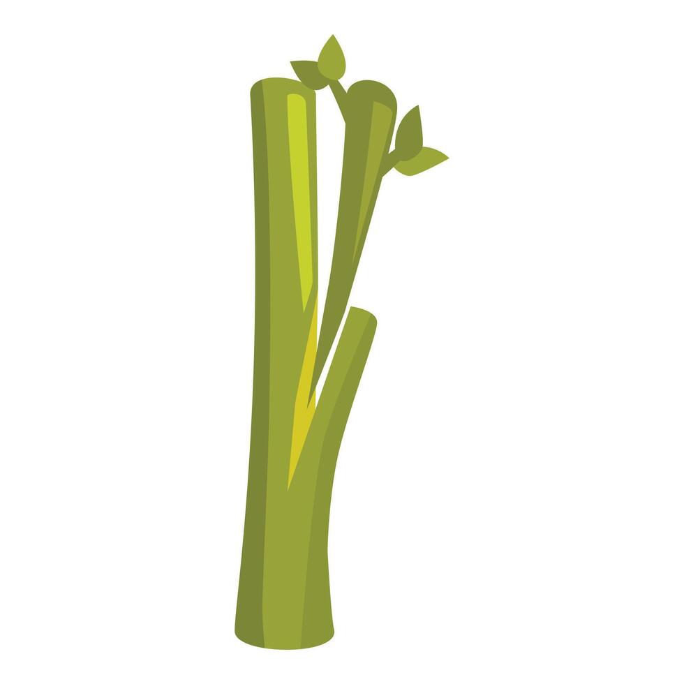 Fresh green onion sprout growing upwards, healthy food ingredient vector