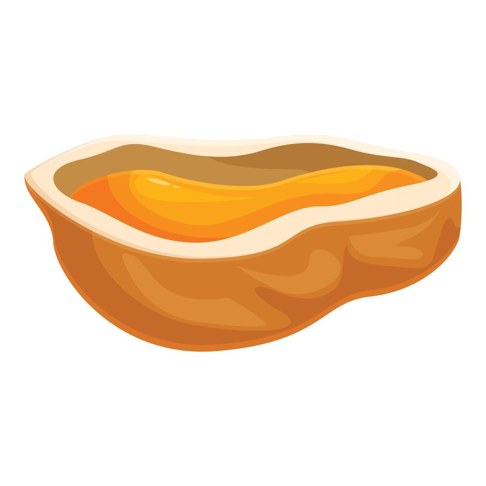 Peanut butter filling half of peanut shell vector